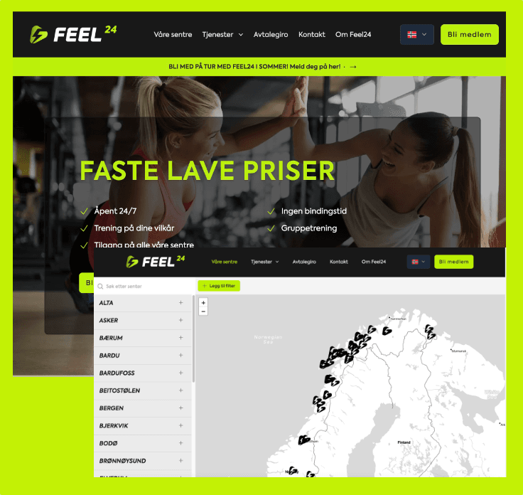 Feel24 nettside