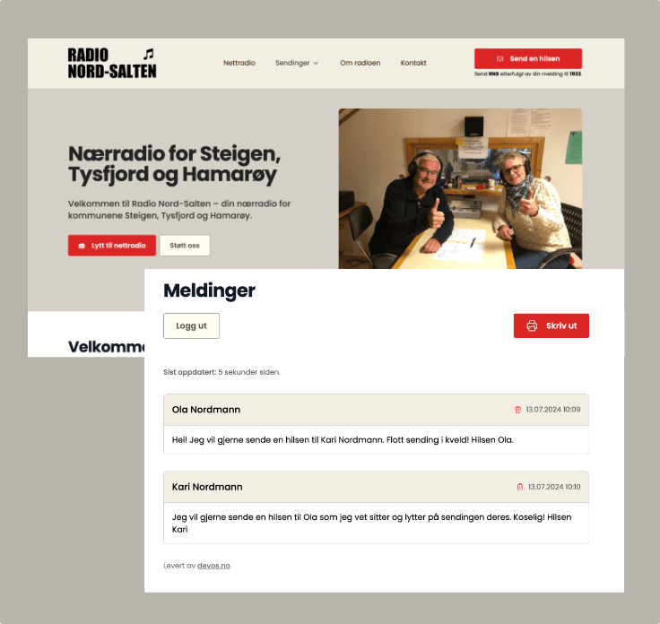 Radio Nord-Salten nettside